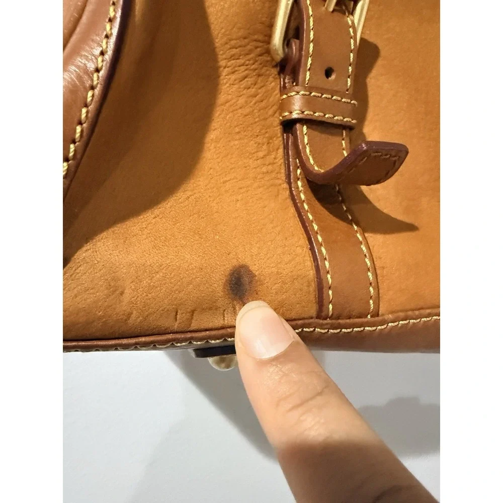 Dooney and Bourke Leather Florentine Satchel  Handbag‎ Crossbody Two Tone Tan N